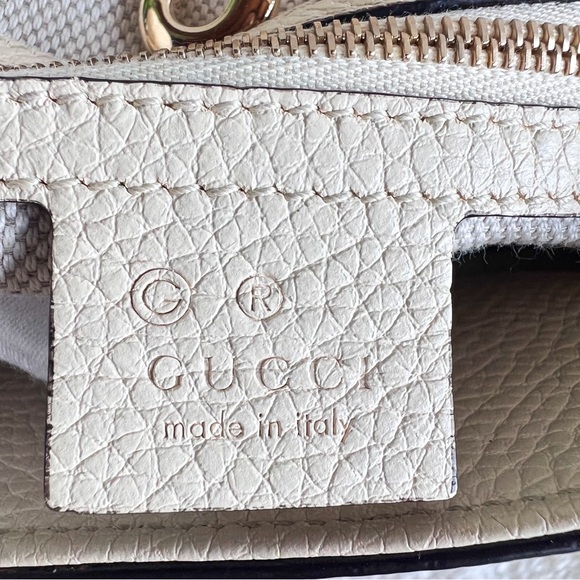 Gucci Soho Leather Shoulder Bag with Tassel Off White Color - Picture 9 of 16